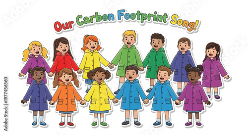 children holding hands for carbon footprint awareness
