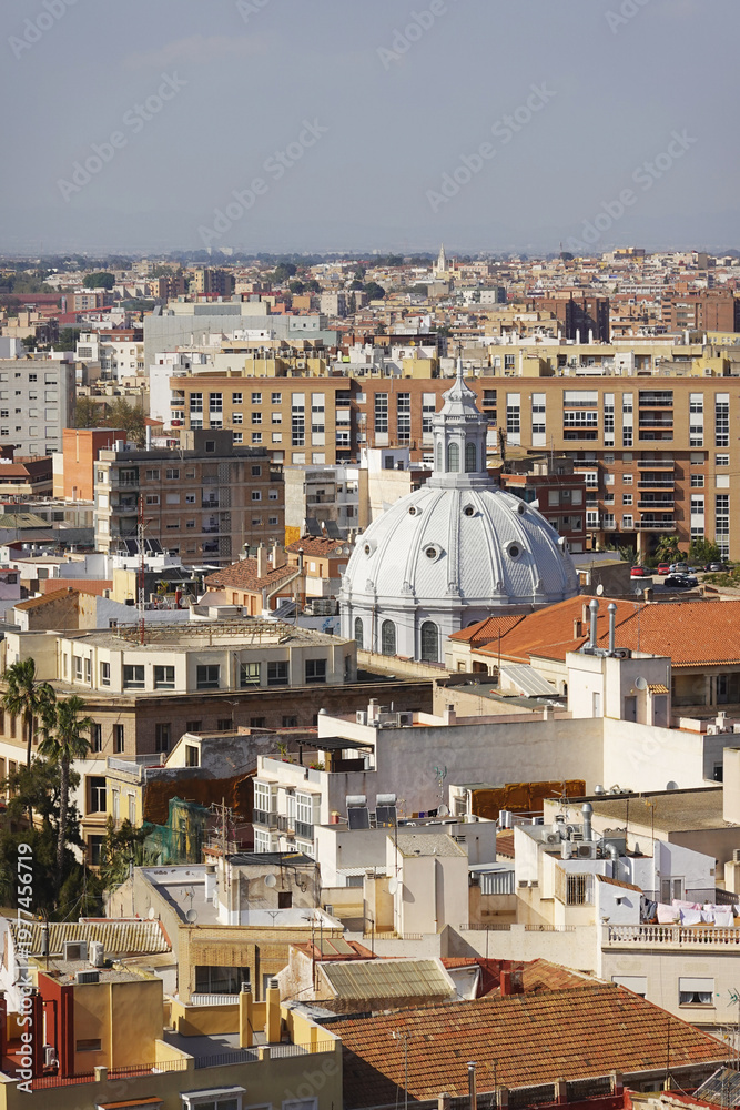 Fototapeta premium The view of he cupola of basilica de la Caridad, Cartagena, Spain