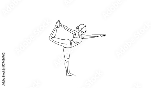 Continuous line woman exercising fitness lifestyle vector illustration isolated on white background