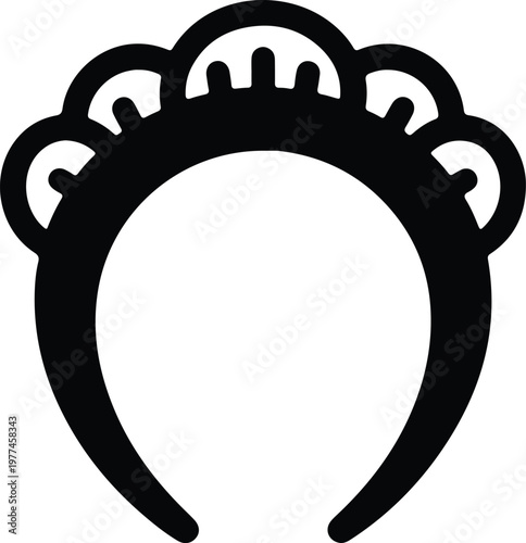 Silhouette decorative elegant fashion headband accessory ornamental beauty vector design