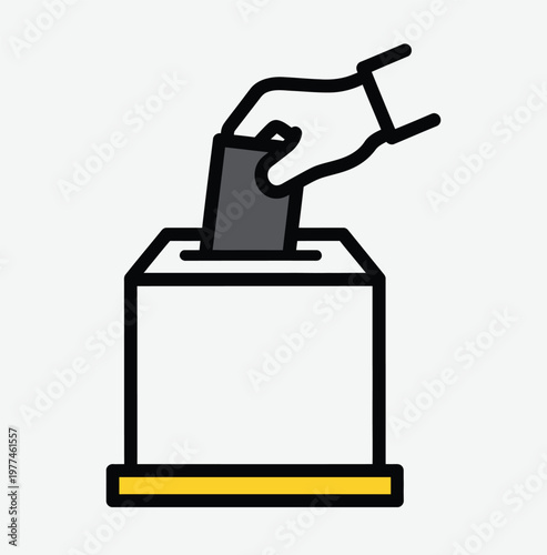 Civic duty a hand depositing a ballot into a voting box