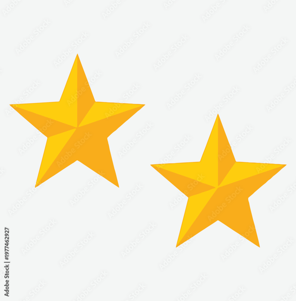 Obraz premium Two vibrant yellow stars on a white background simple graphic design