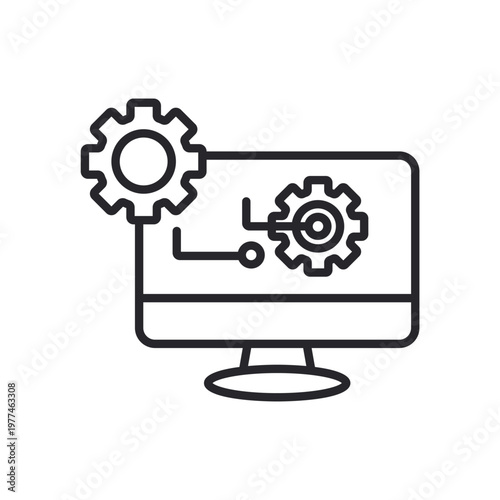 software developments icons outline and Flat Style,transparent background