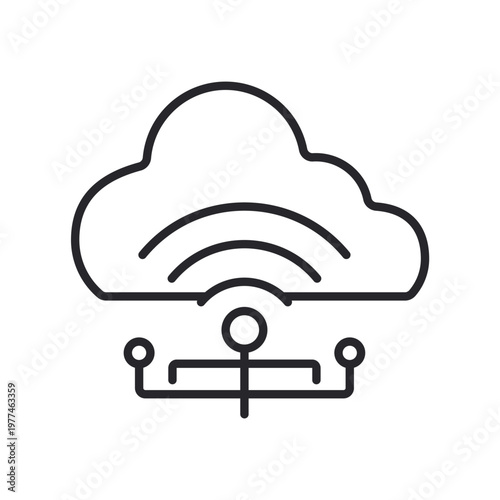 internet thing icons outline and Flat Style,transparent background