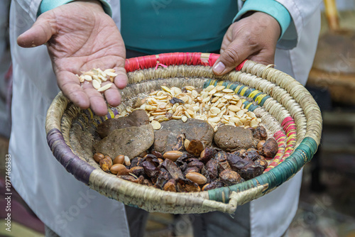 Selling traditional argan oil products in morocco