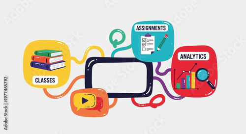 Digital marketing and analytics concept with mobile device