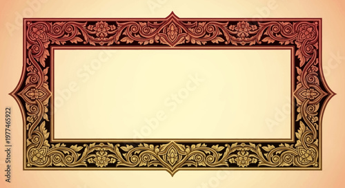 Ornate Gold and Red Frame Border.
