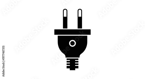 Simple black and white illustration of a two prong electrical plug