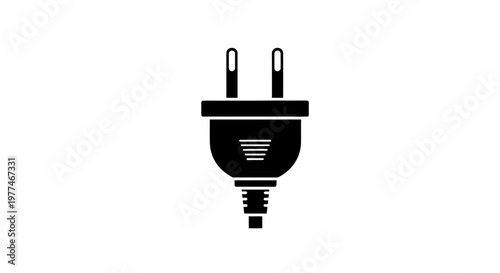 Simple black and white illustration of a european power plug