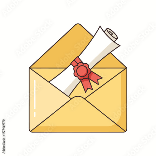 Certificate in an open envelope.