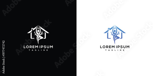 Yoga House Logo - Wellness and Home Concept