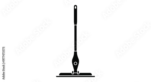 A black silhouette of a modern floor mop simple design silhouette