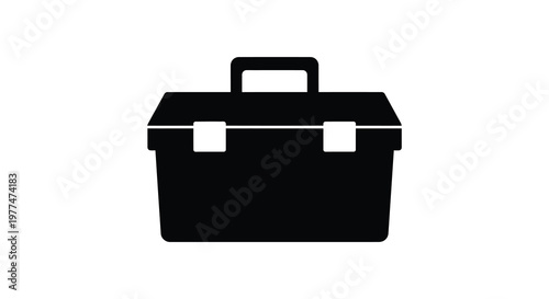 A simple black toolbox illustration minimalist design flat graphic silhouette