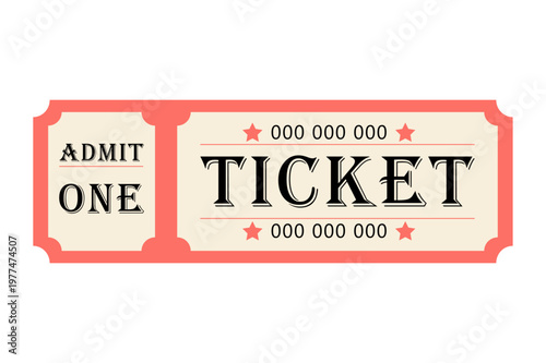 admit one ticket template vintage event entry pass coupon design