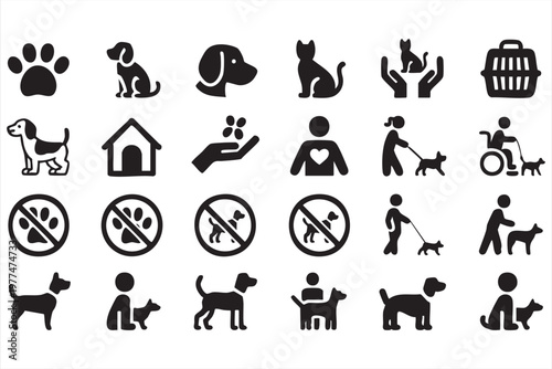 Editable Dog Icons for Pet Apps and Animal Care Businesses