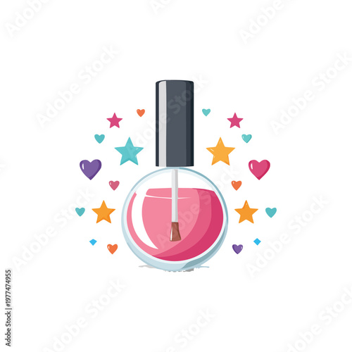 Nail polish design element idea with modern style concept