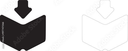 Download Book. E-book vector icon.