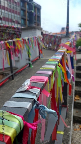colorful ribbons typical of the city of Aveiro, Portugal