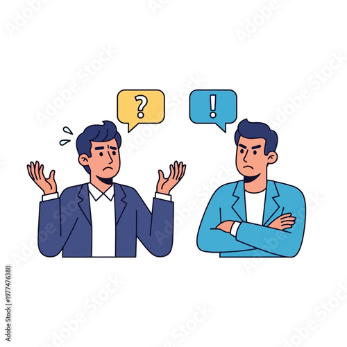 Businessmen Arguing, Disagreement, Conflict, Question and Answer, Communication Problems
