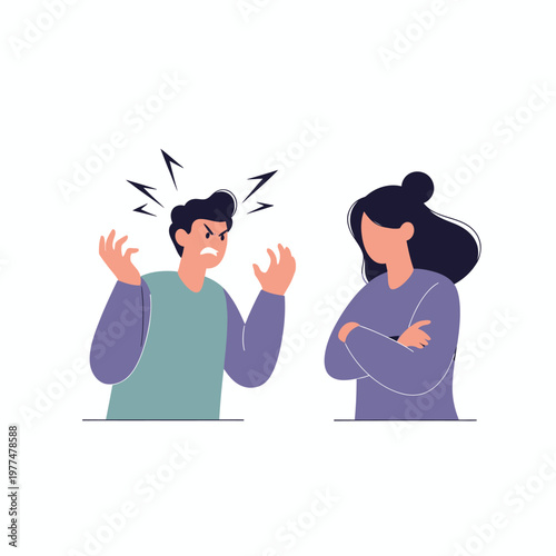 Angry man arguing with woman, relationship conflict, communication breakdown, emotional stress