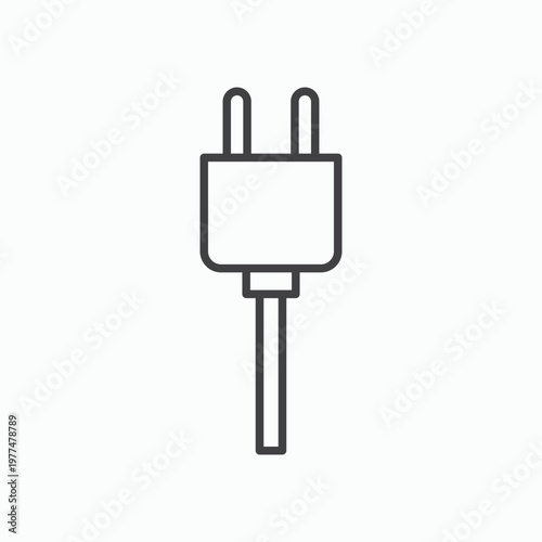 Plug adapter icon design element isolated on white for web