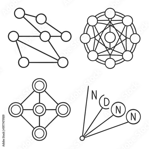 Network Diagrams nodes connections data visualization digital networks