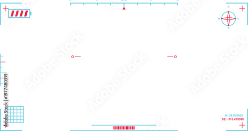 Futuristic Cyberpunk HUD Interface Vector Design with UI Elements