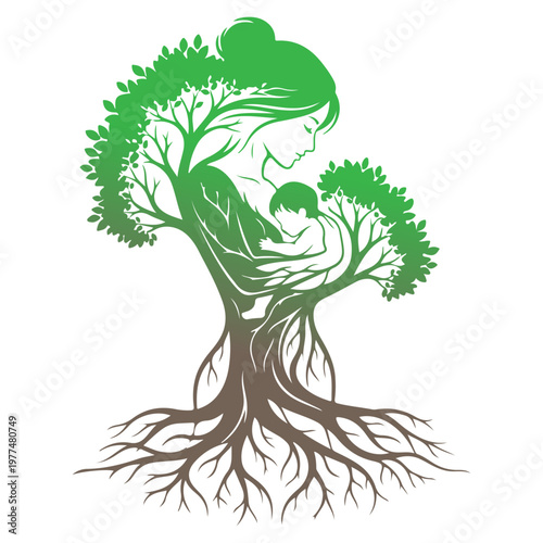 Happy Mother's Day Vector Illustration with Beautiful Floral Wreath and Elegant Typography. Greeting Card Design with Pink Flowers, Hearts, and Leaves for Mom's Birthday, Poster, and Social Media.