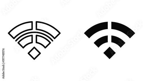 Comparison of two different wifi signal strength icons with varying bar fill levels
