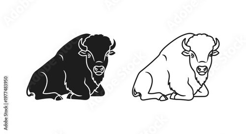Yak vs Bison: Ancient Symbols of Strength & Nature Vector