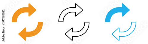 Free Download Two circular arrows orange and blue a symbol of reciprocity - GFXLoad