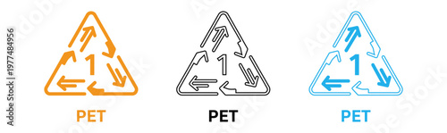 Title recycling symbols for pet plastics a visual guide to material identification description three variations of the pet recycling symbol are displayed