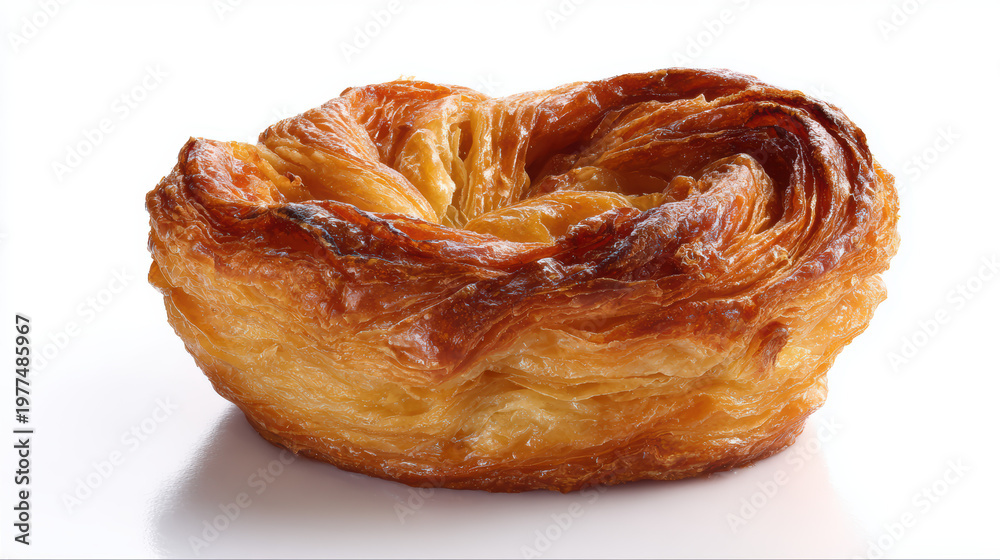 Fototapeta premium rustic kouign-amann food photography with layers and rich flavor