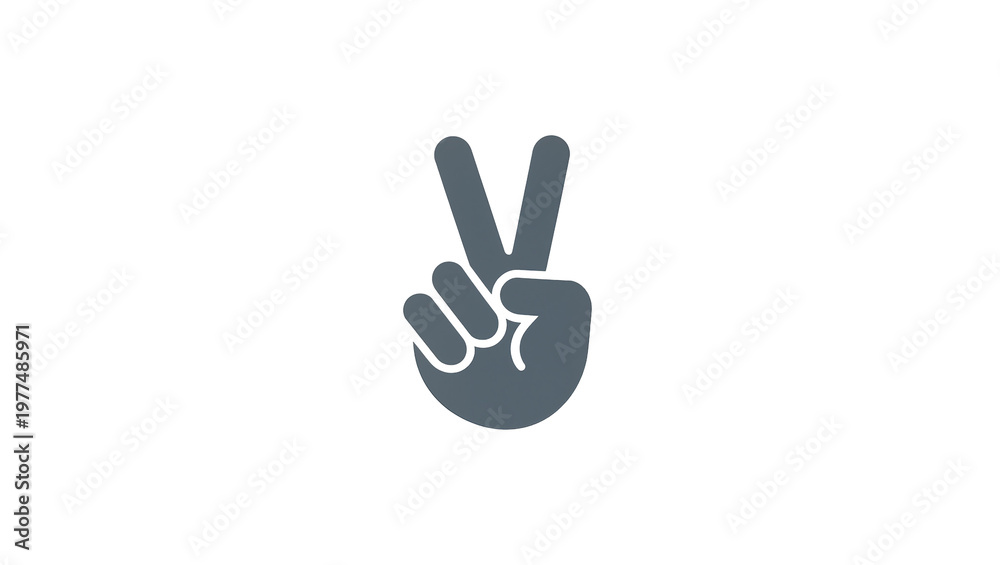 Obraz premium Blue Hand Gesture Peace Symbol Icon Sign