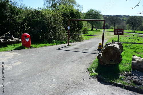 Entrance to the park and fields at Bury Hill in West Sussex.