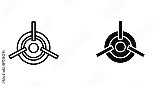 Comparison of target symbols with different fill styles and arrow configurations