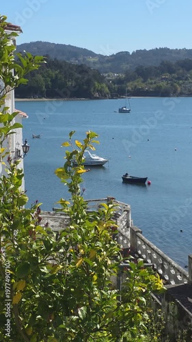 landscape of the village of Redes on the Ares estuary in A Coruña