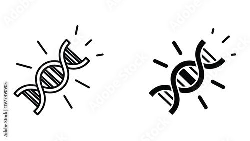 Illustration of dna with lightbulb symbols representing genetic insights or discoveries