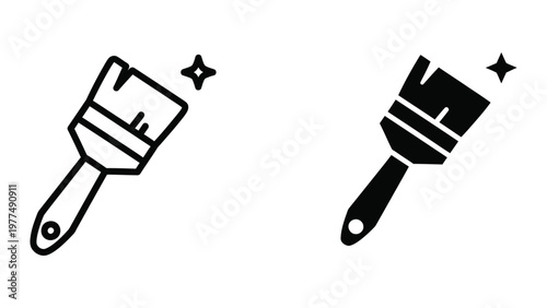 Contrast between traditional and modern paint roller designs with star accents