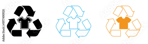 Textile recycling symbol illustrating the circular fashion lifecycle