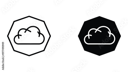 Comparison of cloud storage icons with different background styles