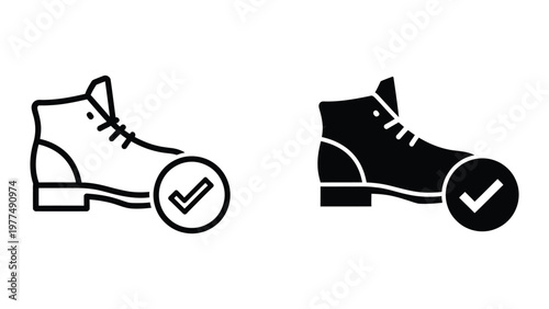 Foto Comparison of approved white and black lace-up footwear styles
