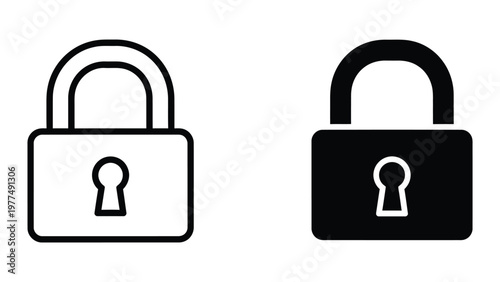 Contrast between open and closed padlock icons with different color schemes