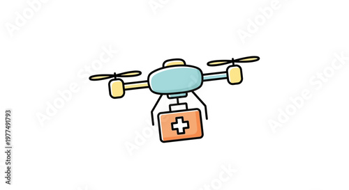 Drone with medical aid kit attached.