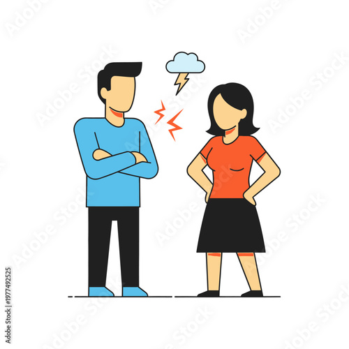 Couple Arguing, Conflict, Disagreement, Relationship Problems, Stress, Tension