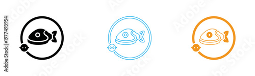 Two fish in circles a playful illustration of aquatic life and companionship