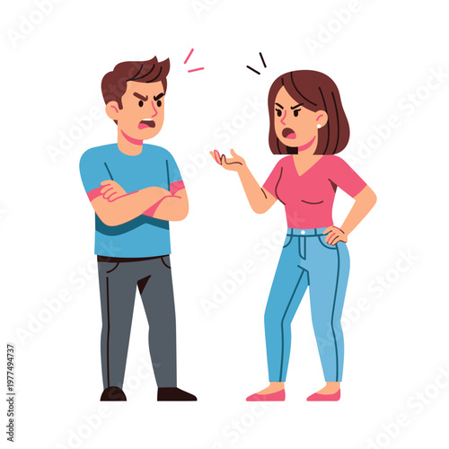 Angry Couple Arguing, Frustrated Man and Woman in Conflict, Relationship Problems