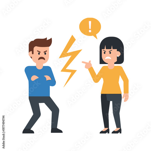Angry Couple Arguing, Relationship Conflict, Communication Breakdown, Disagreement