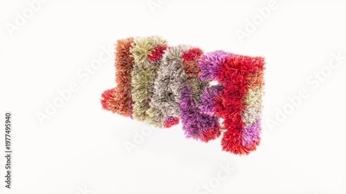 Color Fail fur hair on white bg rotate endless 4k