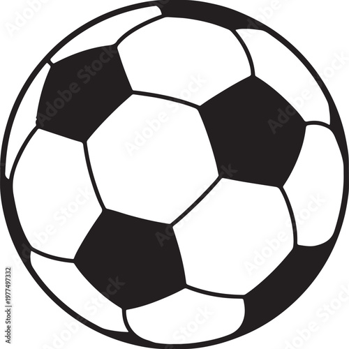 Black and white illustration of a soccer ball football